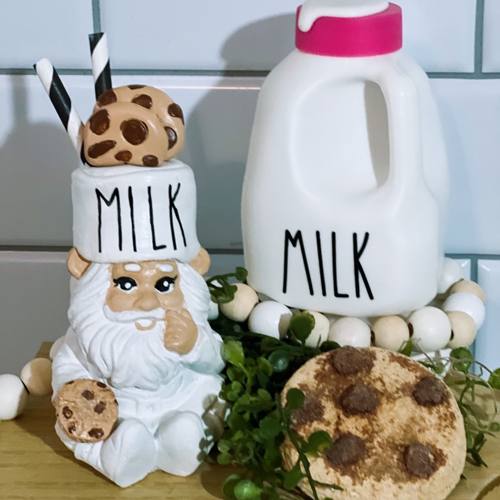 COPY - COPY - Milk & Cookies Gnome Santa with milk jug